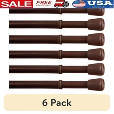 Adjustable Spring Tension Curtain Rod 28-48in Steel Easy Installation 6 Pack New