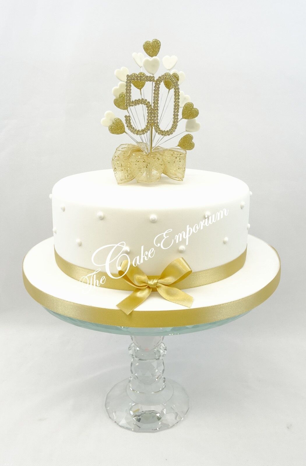 Golden (50Th) Wedding Anniversary Fondant Cake - CakeCentral.com