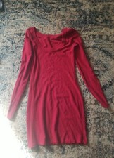 Express Women's Dress Red long sleeves Bodycon Size S