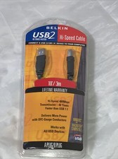 Printer Cable USB 2 High-Speed 2.0 Cable 10 FOOT USB A Plug to B Plug BELKIN