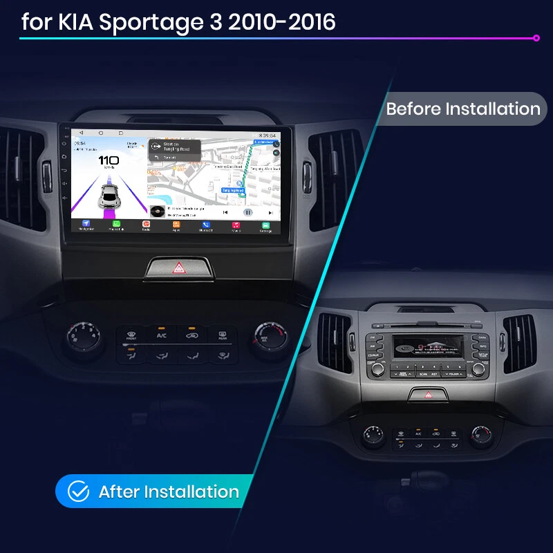 128GB Für KIA Sportage 3 2010-16 Android 14 Autoradio DAB+ GPS Navi QLED CarPlay - Bild 2 von 4