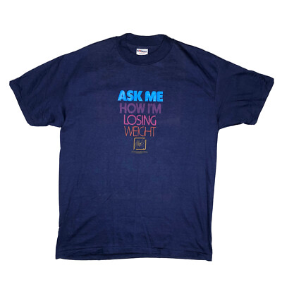 Vintage 1982 Ask Me How Im Losing Weight T-Shirt Cambridge Plan International XL