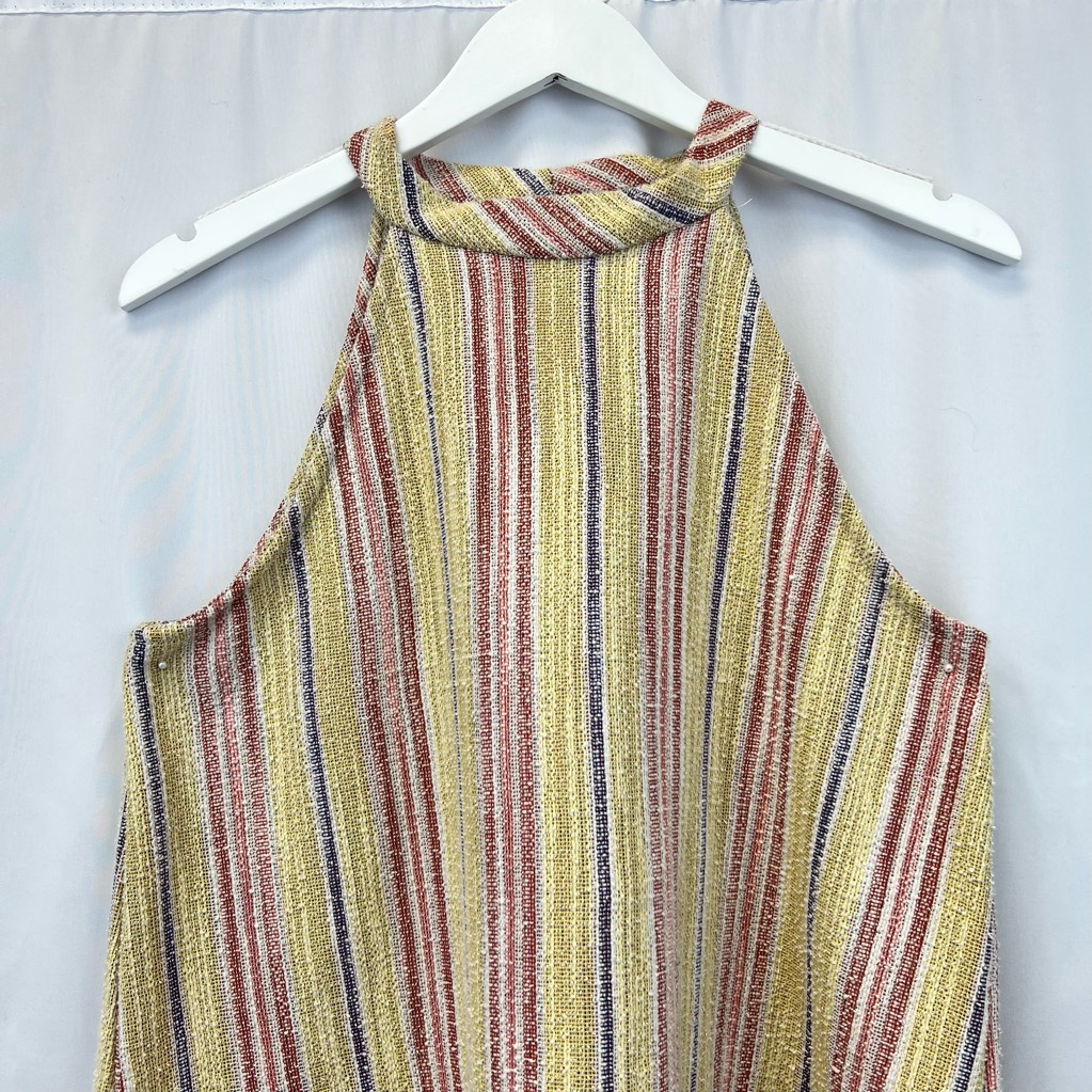 W5 Womens Tank Top Multicolor Yellow Striped Sleeveless W5 Womens Tank Top Multicolor Yellow Striped Sleeveless