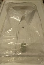 Bill Blass Evening Wear Cotton Men Long Sleeve White Shirt-Sealed-Size 16 36/37