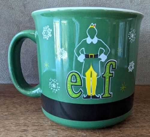 ELF Green Ceramic Christmas Coffee Mug, Large 20 Ounce, 4" Tall, Buddy the Elf