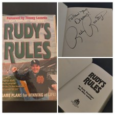 AUTOGRAPHED Signed Rudy's Rules: Game Plans for Winning At Life - Rudy Ruettiger
