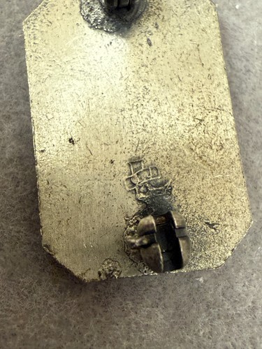 Spilla da bavero vintage 4H rettangolare emblema trifoglio alloro premio metallo 2309 - Foto 3 di 3