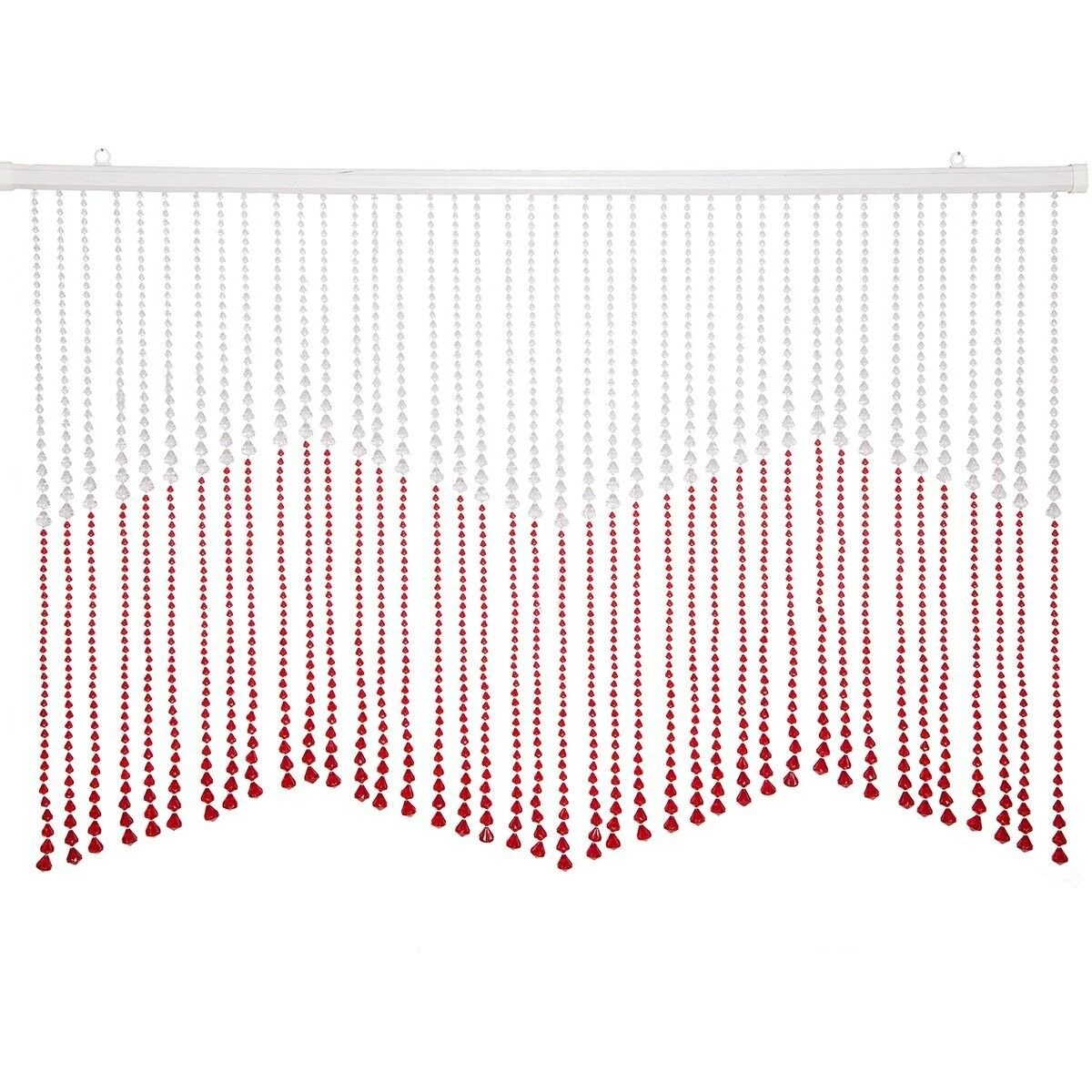 Beautiful Acrylic Beaded Valance Curtain Window Door Room Divider - Red Teardrop