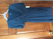 New Francesca's Alya Dress Faux Wrap Ruffle Peacook L NWT