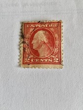 TIMBRE G WASHINGTON 2 CENTS ROUGE oblitéré sans gomme