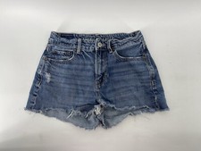 American Eagle Tom Girl Cut Off Jean Shorts Womens Size 00 Blue Denim 25 Waist
