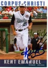 Kent Emanuel 2015 Corpus Christi Hooks Signed Card