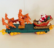 Vtg Santa Sleigh Set Reindeer Elves Train Village Express Mix Lot 1993 Toy State