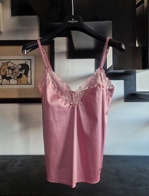 DOLCE & GABBANA - SATIN TANK TOP WITH PINK LACE SIZE 3