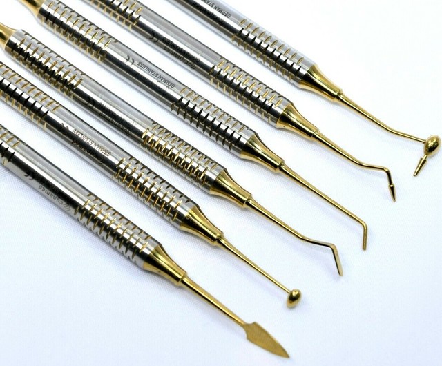 GERMAN Dental Composite Filling Instrument Gold Titanium Coated