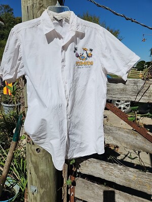 Vtg 1980s Bermuda Beach Crew By Tucker's Tees Penguin Button Down Shirt Sz Med