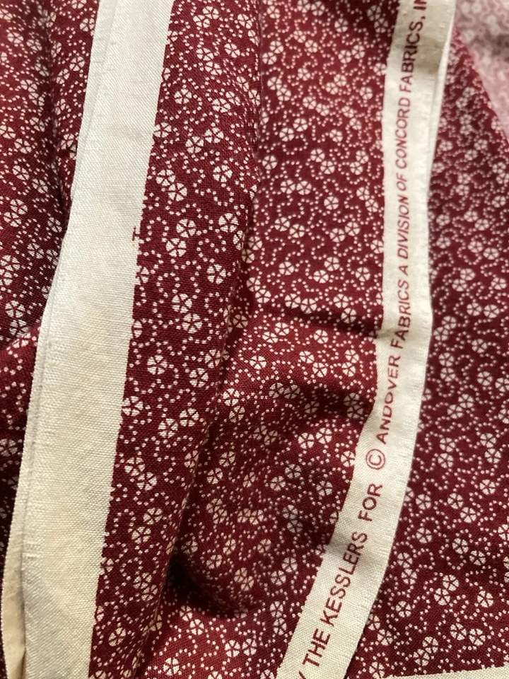 Geometric Calico on Rust The Kesslers Andover Concord Fabrics 3Y x 44" W Vintage - Image 3 of 3