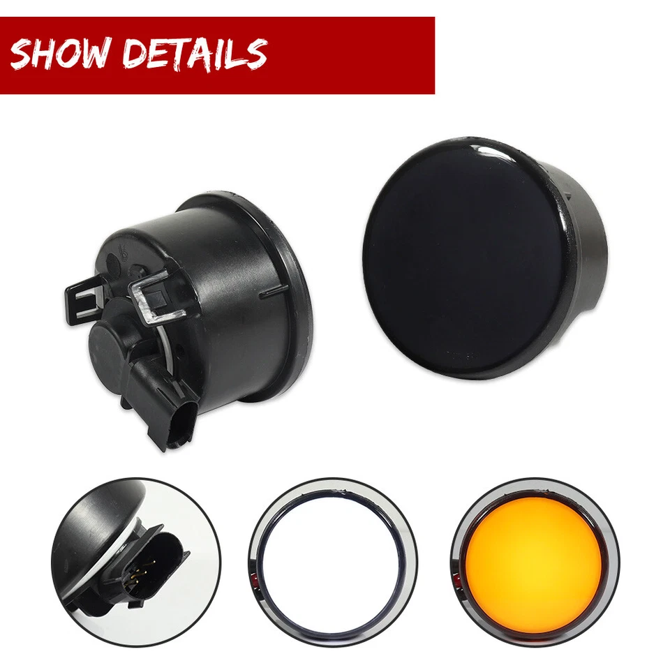 Luces LED de señal de giro delanteras con interruptor de humo DRL para Jeep Wrangler JK 2007-2017 Foto 4 de 4