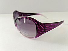 Womens Bling Sunglasses Black/Purple Frame/Black Lens With Purple Rhinestones