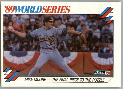 MIKE MOORE '89 World Series Insert 1990 Fleer #1 Oakland Athletics