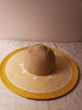 Summer Hat, Yellow, Wide 18 Brim, Lemon Seed ...