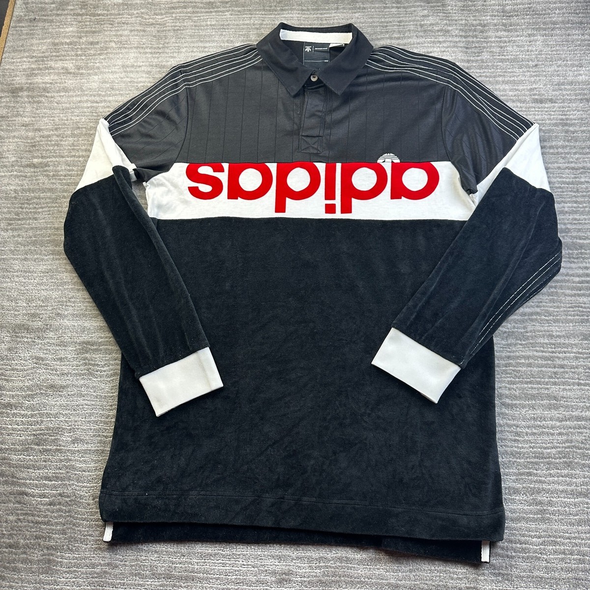 Adidas Alexander Wang Polo Shirt Mens Medium Black Rugby Adidas Alexander Wang Polo Shirt Mens Medium Black Rugby