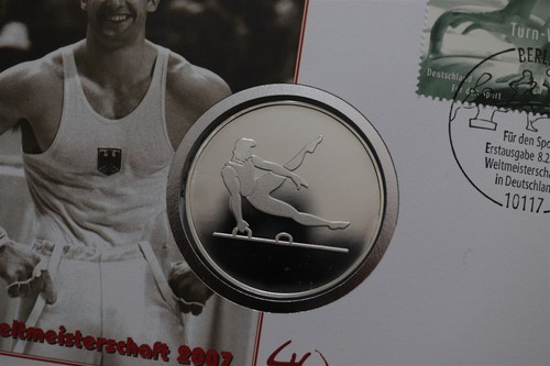 🧠🇩🇪 GERMANY PURE SILVER MEDAL 2007 SPORTHILFE 40 YEARS 41mm B62 #107 - Picture 2 of 4