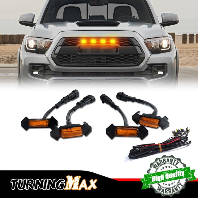 Amber Lens Raptor Style Amber LED Grille Lights Kit For Toyota