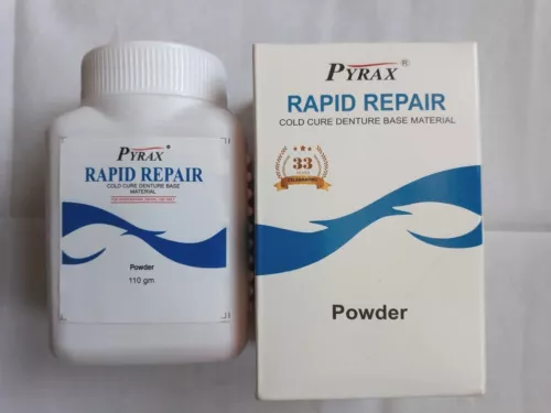 Rapid Repair Self Resin for Acrylic Denture 110 gm 2 Pack powder Pyrax