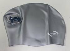 OPOM Silicone Swim Cap Extra Large Unisex Long Thick Hair Easy On Ear Nose Plugs