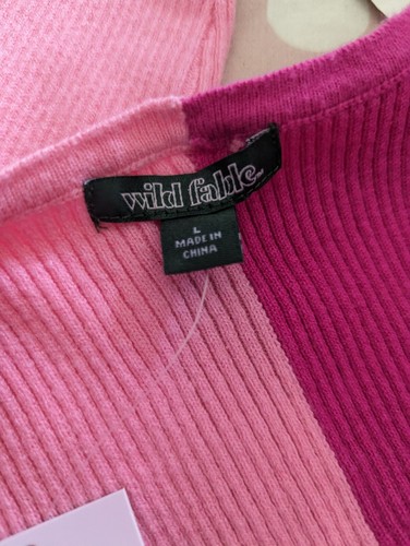 Wild Fable Women's Cardigan Cropped Long Sleeve Hot Pink 90's y2k Size Large - Picture 9 of 14