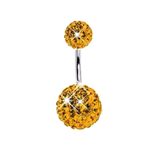 Crystal Rhinestone Ball Belly Button Bar Navel Ring Barbell Body Piercing Jewelr - Picture 9 of 18