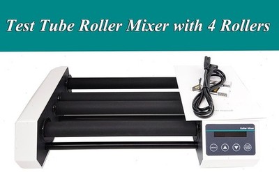 Test Tube Roller Mixer with 4 Rollers 20-80rpm Capacity 1L Reagent Bottle*2/2kg
