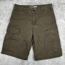 Carhartt Shorts Mens 32 Green Rugged Flex Relaxed Fit Cargo Work Canvas Utility