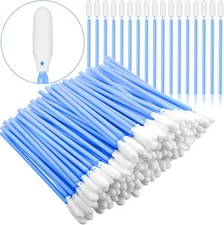 200 Pieces Foam Swab Cleaning Tips Sponge Stick for Inkjet Blue 