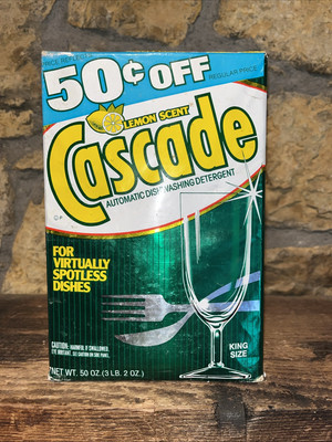 VINTAGE 1986 Lemon Scent Cascade Dish Detergent PROP Advertising RETRO