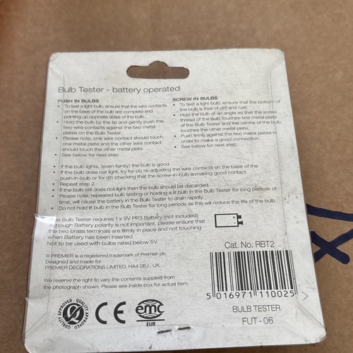 Premier RBT2 Bulb Tester Christmas Fairy Lights - Battery Operated New - Picture 5 of 5
