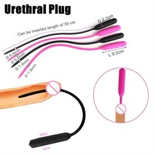 Male Penis Plug Dilator Stretch Urethral-Sounds Silicone 10Speed Enhancing Devic