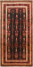 Traditional Vintage Hand-Knotted Carpet 4'2" x 8'10" Wool Area Rug