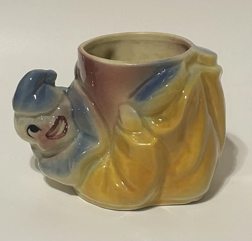 Vintage Shawnee Art Pottery Planter Vase Ceramic Clown 3'' Stamped USA #607