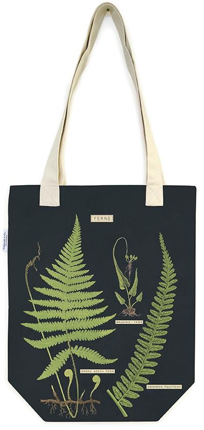 Cavallini - 100% Natural Cotton Vintage Tote Bag - 33x40.5cms - Ferns