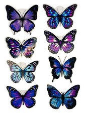 8 Pack Butterfly Waterproof Car Decal Sticker Xbox Insect Purple Blue Black
