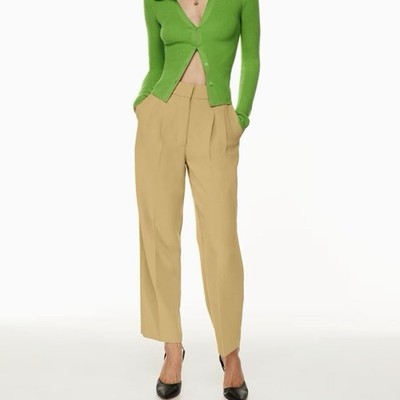 Wilfred Aritzia Carrot Pleated Dress Pants Trousers Size 00 Sandy Beige NWT