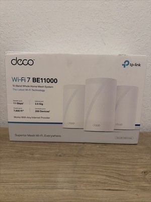 TP-Link Deco BE11000 WiFi 7 Mesh System 3-Pack Tri-Band Whole Home Router