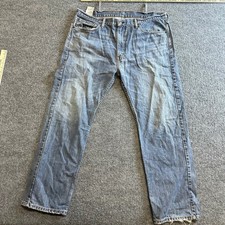 Levi's Jeans Mens Size 40x30 Blue 505 Regular Fit Straight Leg Cotton Distressed