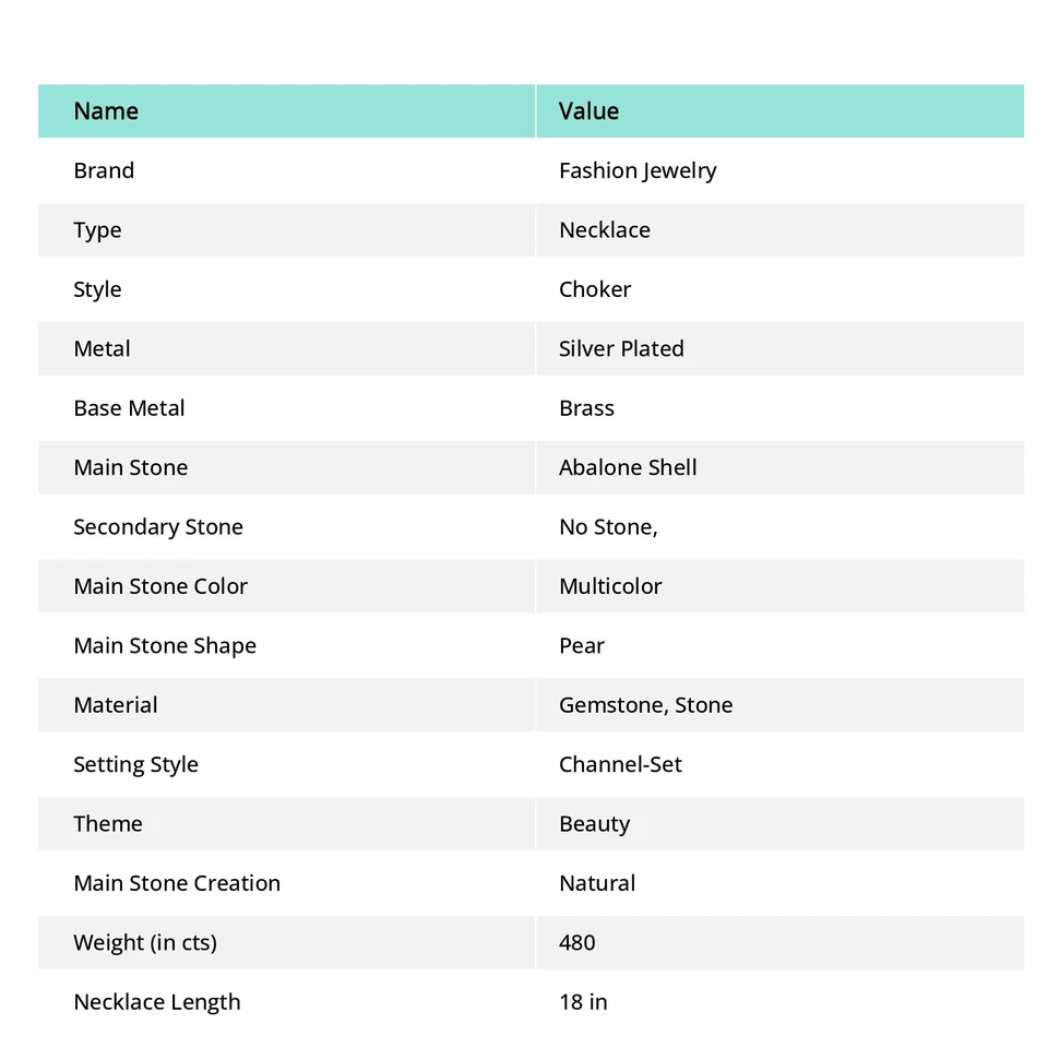 Colar de joias da moda feito à mão em forma de pera concha Abalone 18" SR 3010 - Imagem 4 de 4