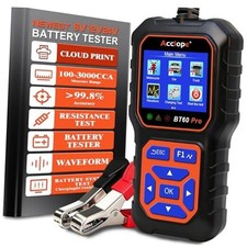BT60 PRO Car Battery Tester 6V/12V/24V, 2  120Ah, 100  3000 CCA, Black-Orange
