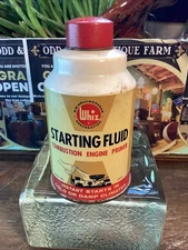 Vintage Whiz Hollingshead Paper Label Starting Fluid Empty Can Shop Garage Motor
