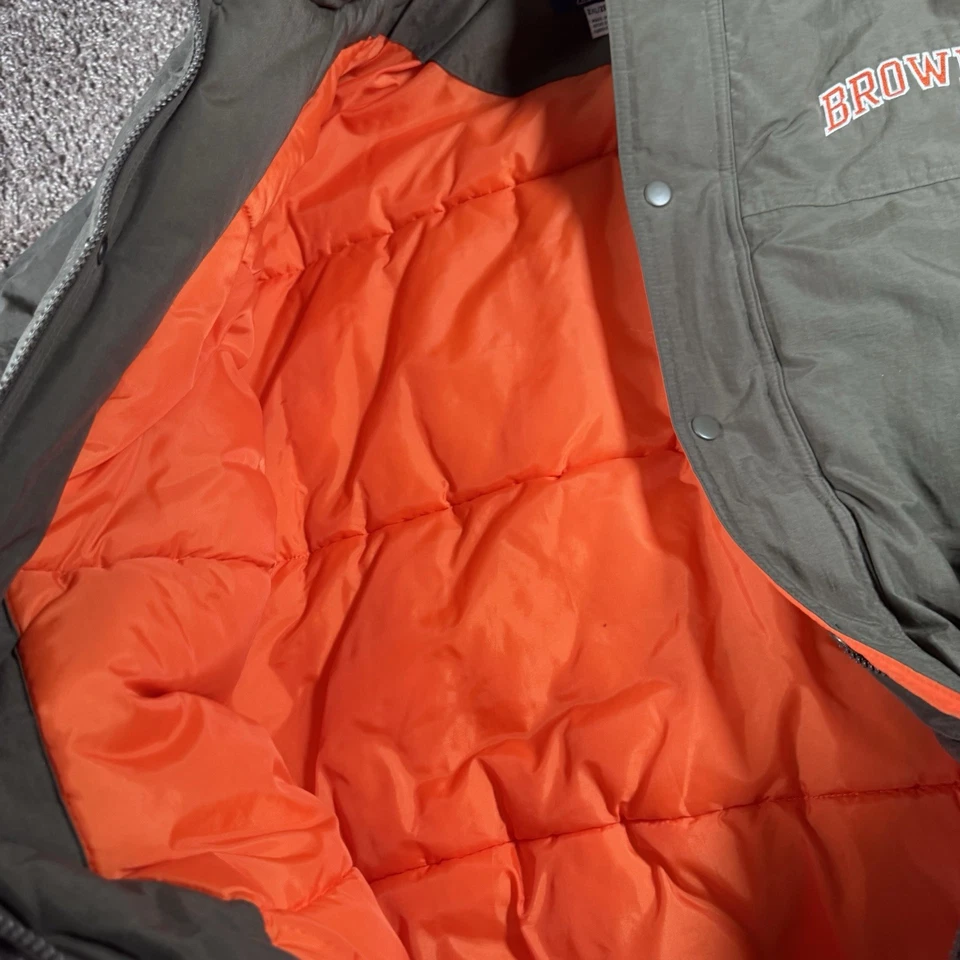 CHAQUETA ACOLCHADA REEBOK CLEVELAND BROWNS VINTAGE AÑOS 00 GRIDIRON LOGOTIPO CLÁSICO TALLA 2XL Foto 3 de 4