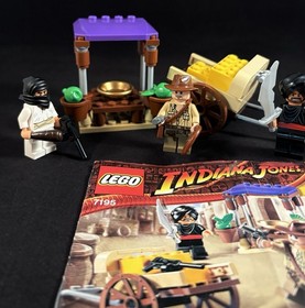 Lego Indiana Jones Set 7195 Ambush in Cairo 100% Complete with 4 Mini-figures!